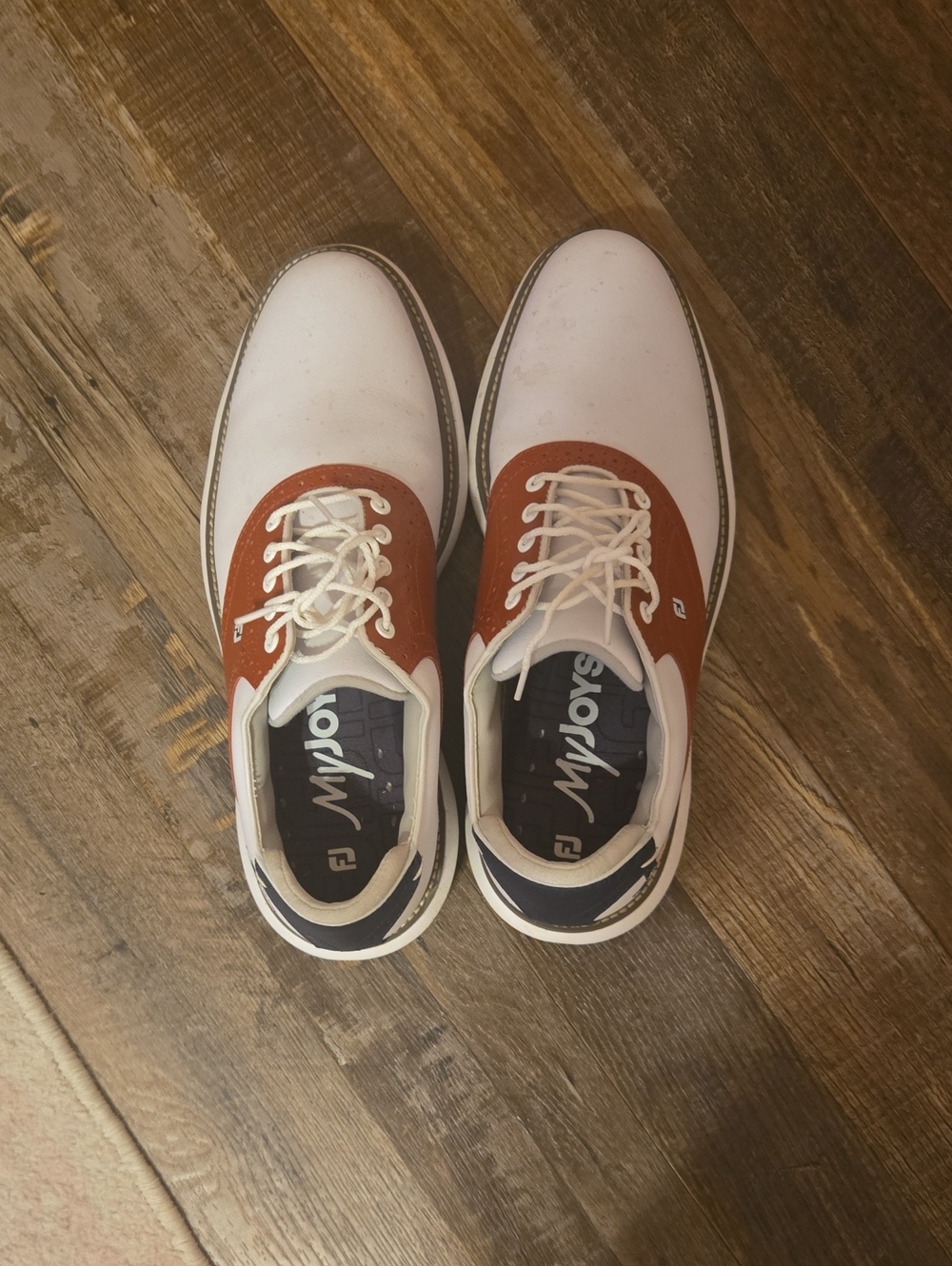 FootJoy White and Brown/Tan Men’s Boat/Golf Shoes